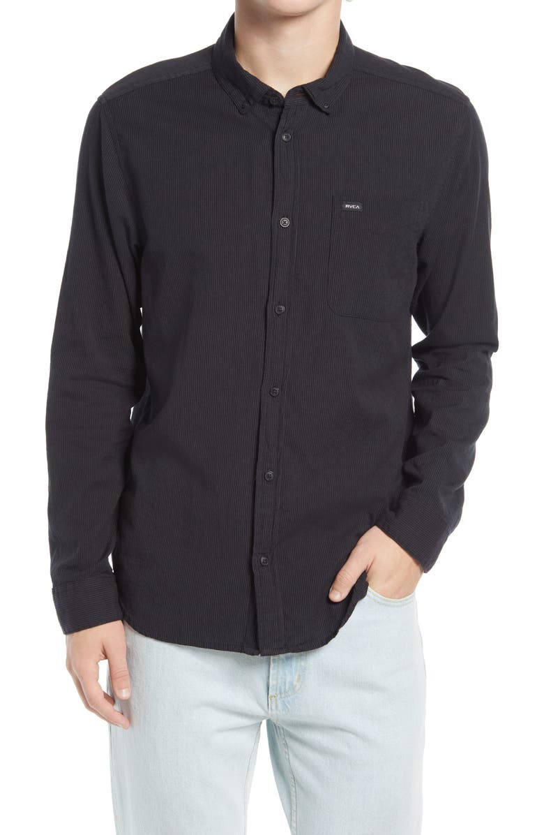 RVCA Endless Seersucker Button-Up Shirt, Main, color, 