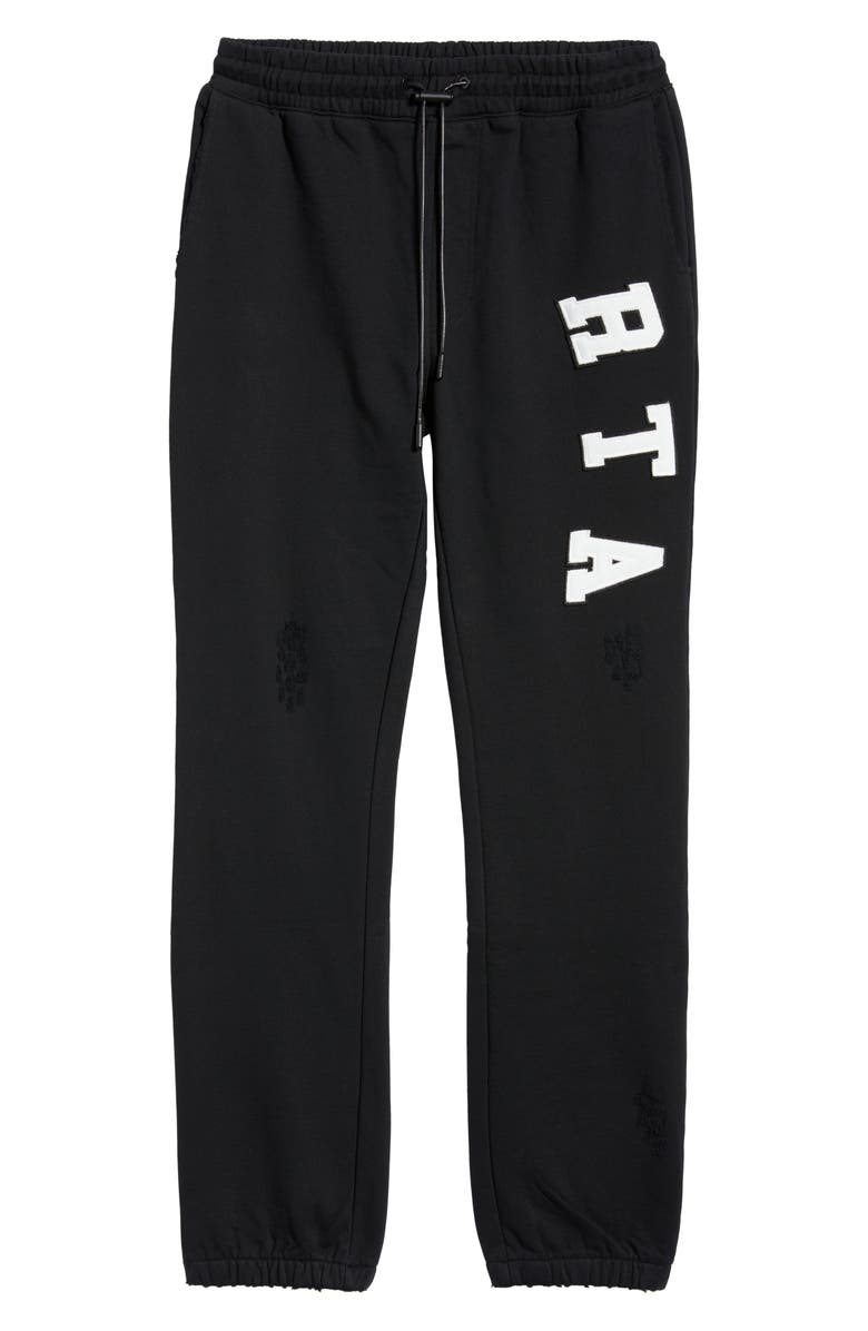 RtA Owen Cotton Drawstring Joggers, Main, color, Black Collegiate