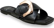 CHASE AND CHLOE Cross Strap Slide Sandal
