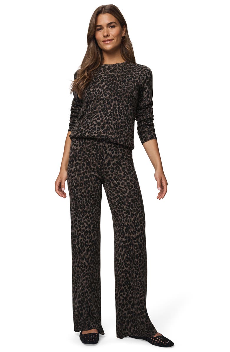 Splendid Leopard Print Sweater Pants, Alternate, color, Leopard Print