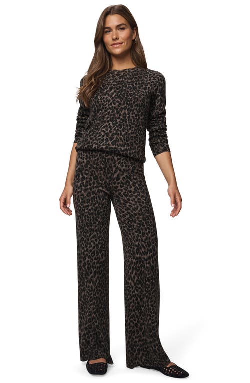 Splendid Leopard Print Sweater Pants In Animal Print