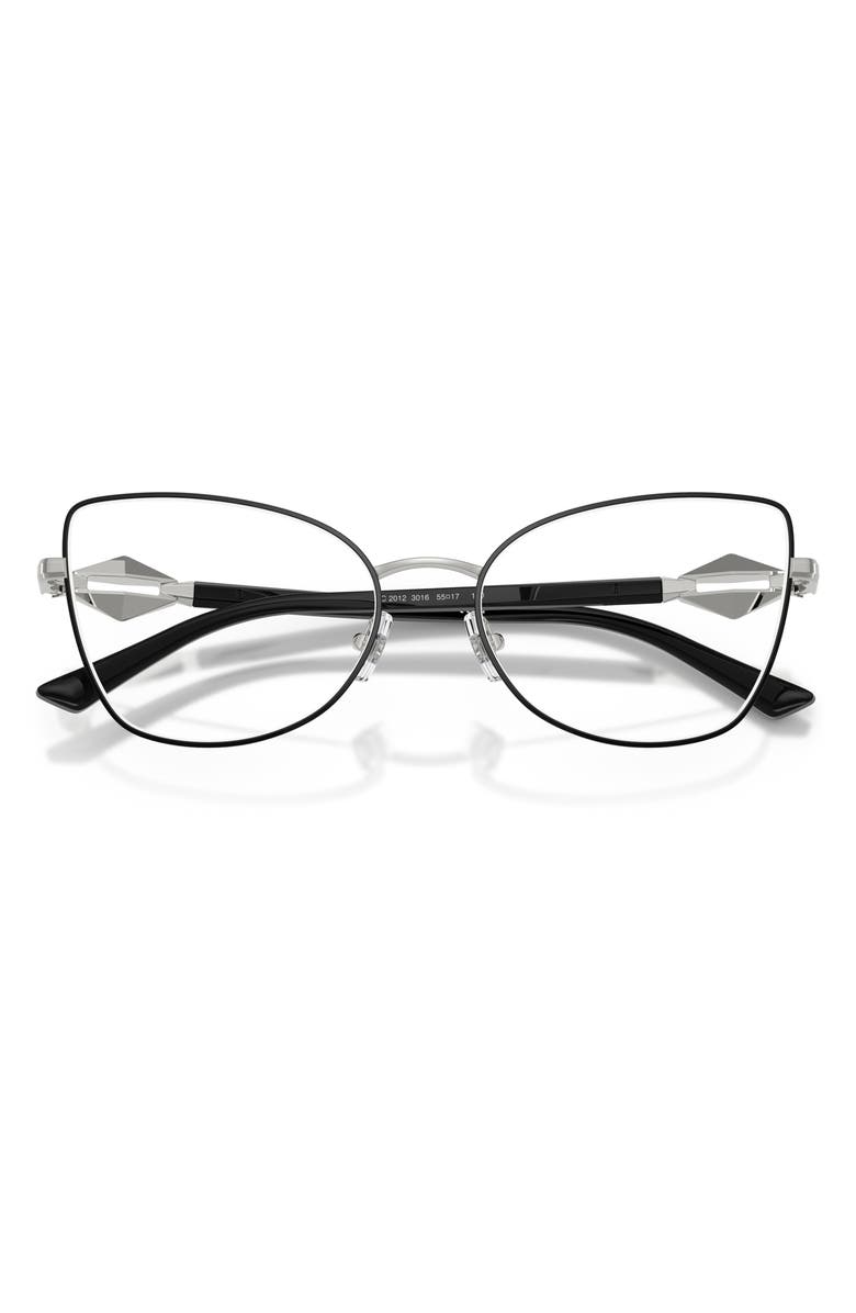 Jimmy Choo 55mm Cat Eye Optical Glasses, Alternate, color, Silver/ Black / Demo Lens