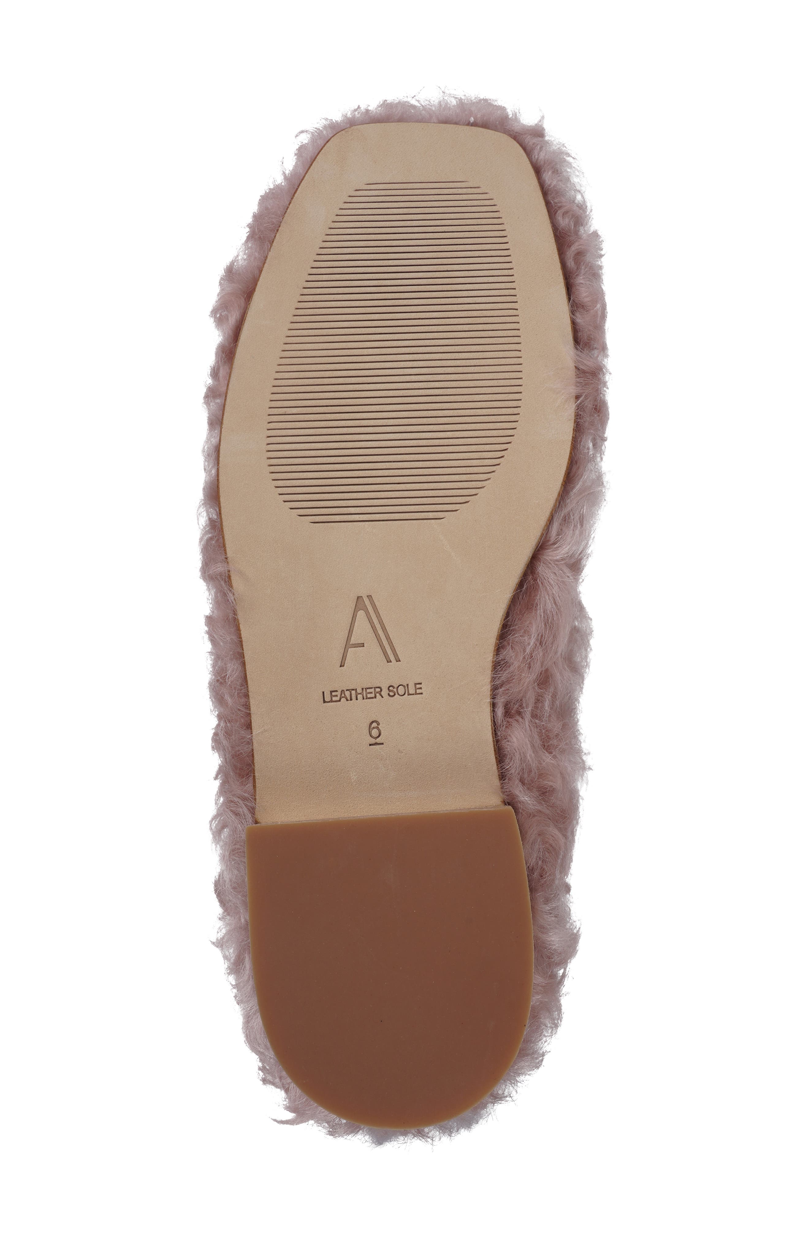 Quincy Faux Fur Flat, Alternate, color, PINK LEATHER