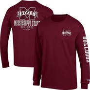 Champion Men's Champion Maroon Mississippi State Bulldogs Team Stack Long Sleeve T-Shirt