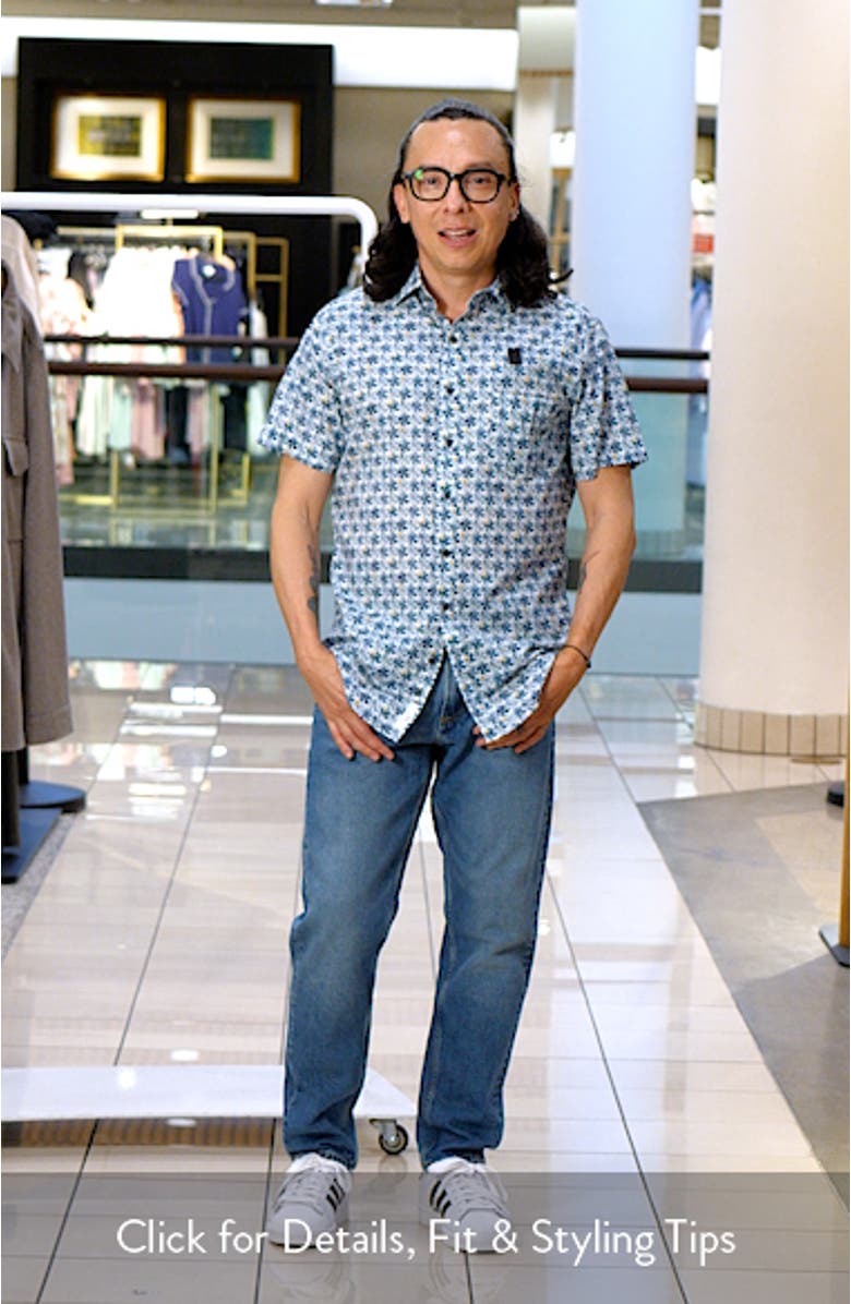 Harvey Road Floral Short Sleeve Cotton Button-Up Shirt, sales video thumbnail