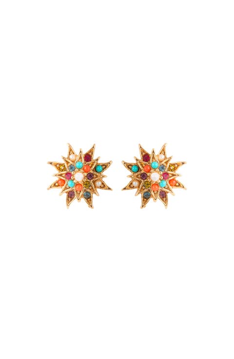 1980s D Orlan Star Swarovski Crystal Clip-On Earrings