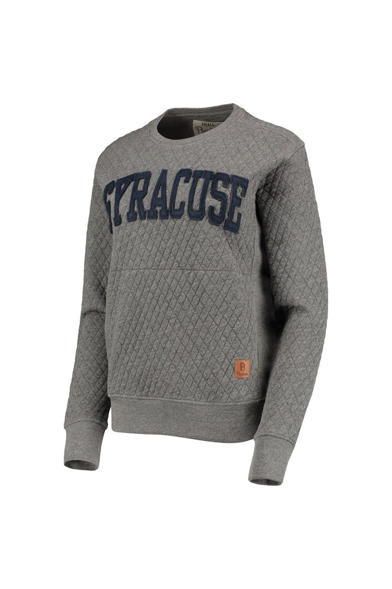 Women's Pressbox Heather Charcoal Syracuse Orange Moose Quilted Pullover Sweatshirt, Alternate, color, Heather Gray