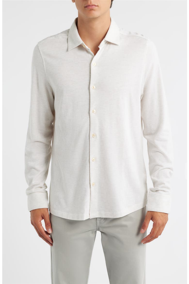 Hornby Long Sleeve Knit Button-Up Shirt, Main, color, CREAM