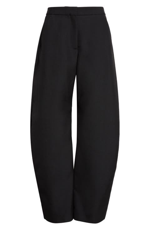 Round Wool Wide Leg Pants