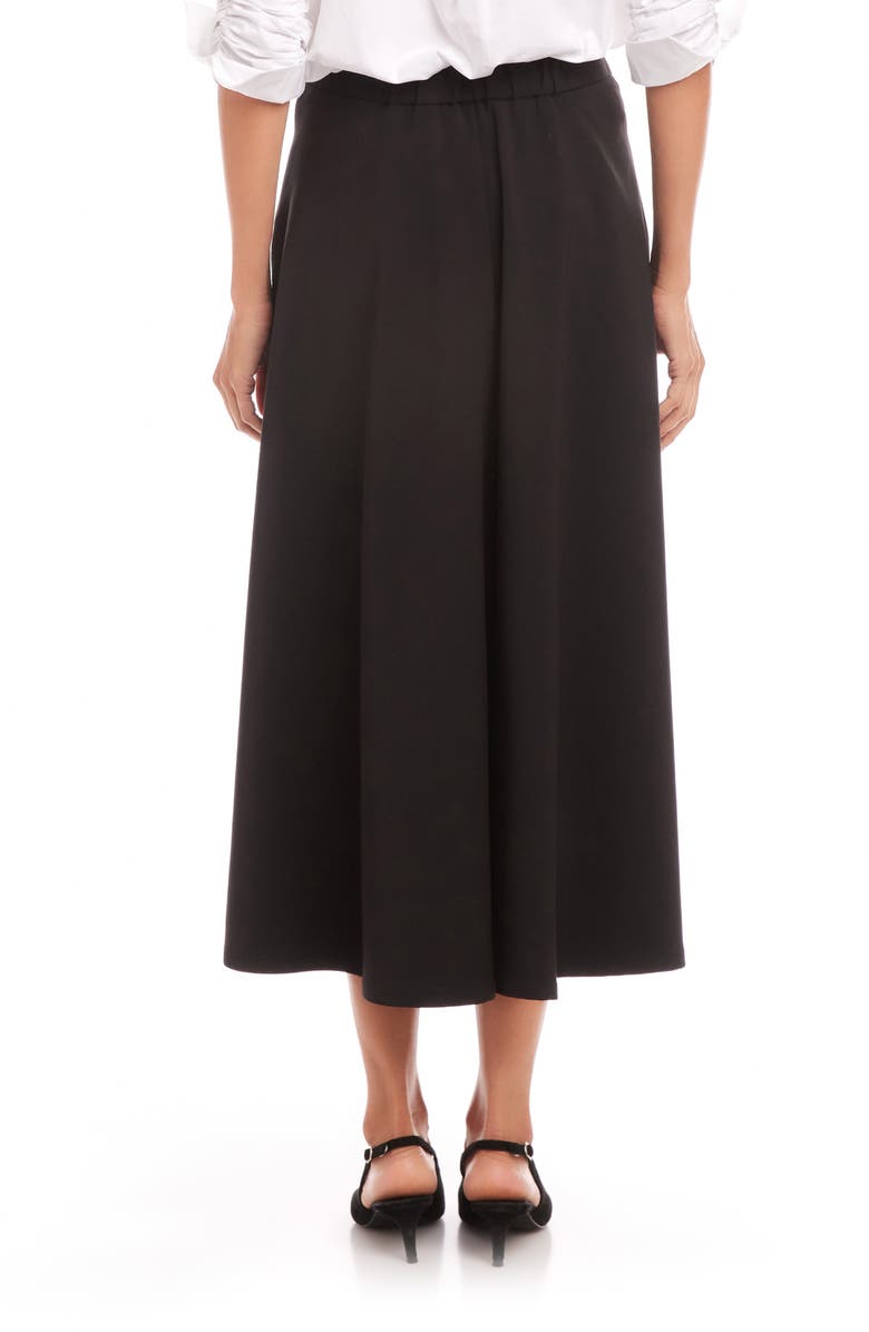 Karen Kane Cotton Blend Midi A-Line Skirt, Alternate, color, Black