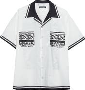 Dolce&Gabbana Majolica Print Cotton Poplin Camp Shirt