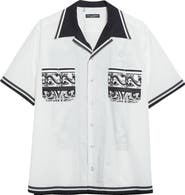Dolce&Gabbana Majolica Print Cotton Poplin Camp Shirt