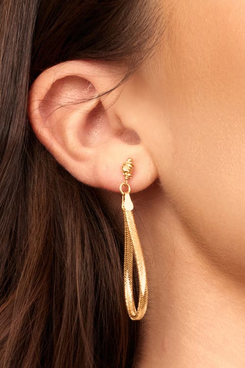 Oradina 18k Gold Mesh Glamour Drop Earrings