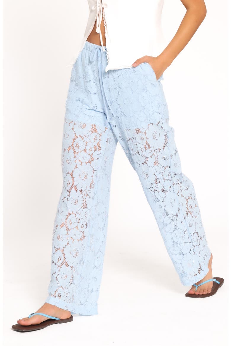 Sabina Lace Wide Leg Pants, Alternate, color, BABY BLUE