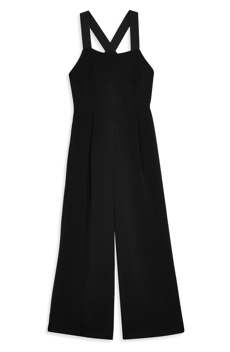 Topshop Elastic Strap Jumpsuit, Alternate, color,