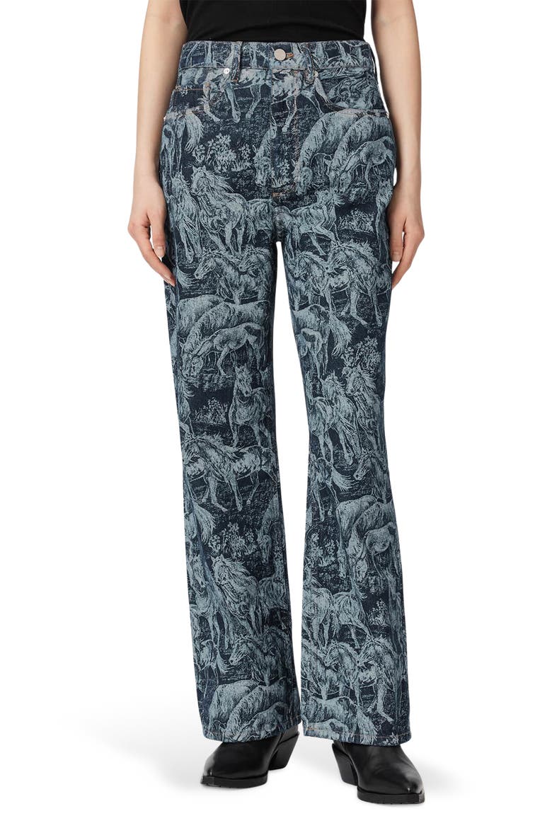 Blake Print Wide Leg Jeans, Main, color, PRINTED INDIGO