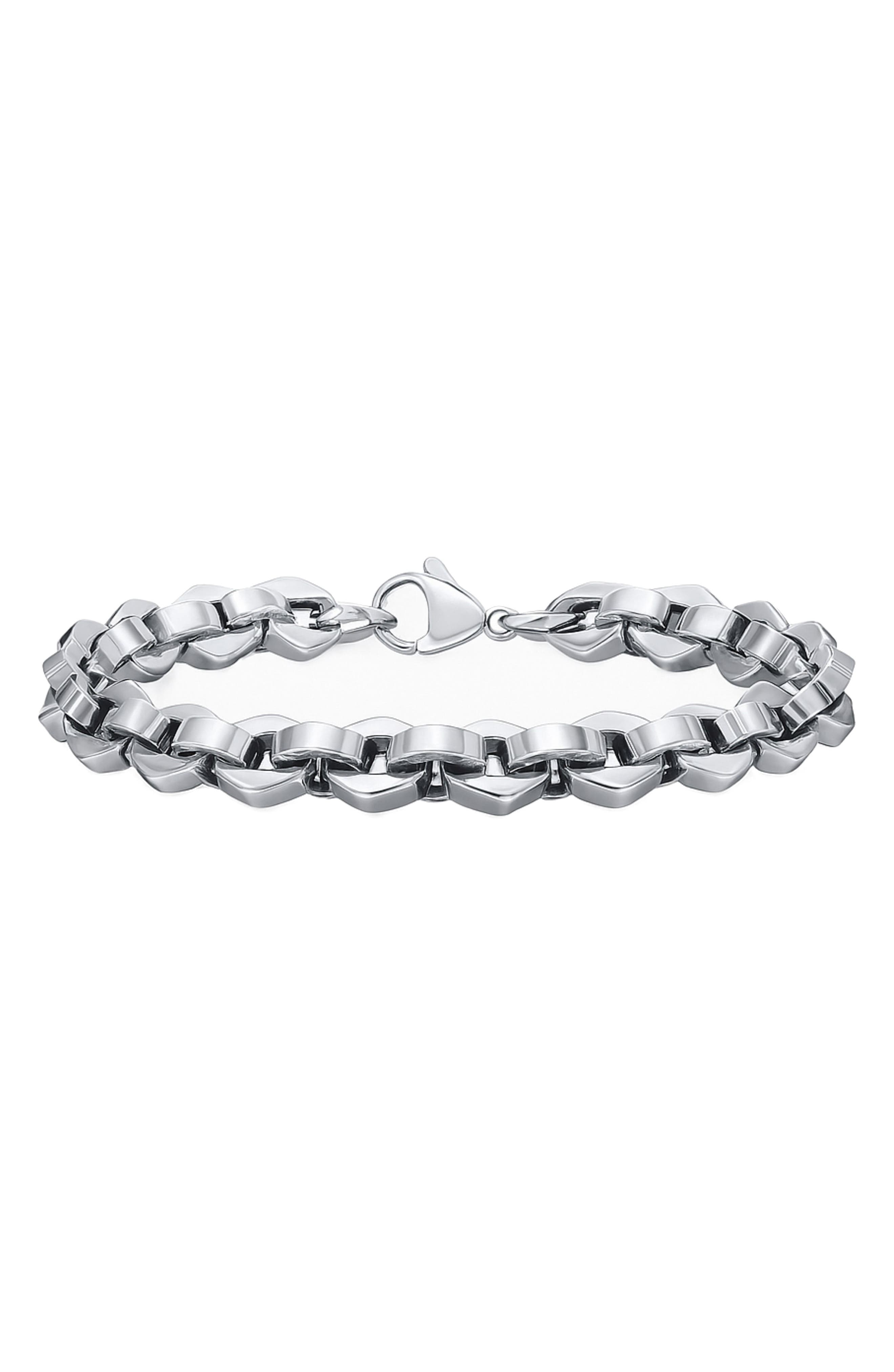 AMERICAN EXCHANGE Men's Stainless Steel Bike Chain Line Bracelet