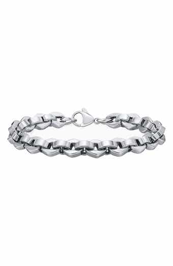 AMERICAN EXCHANGE Men's Stainless Steel Bike Chain Line Bracelet