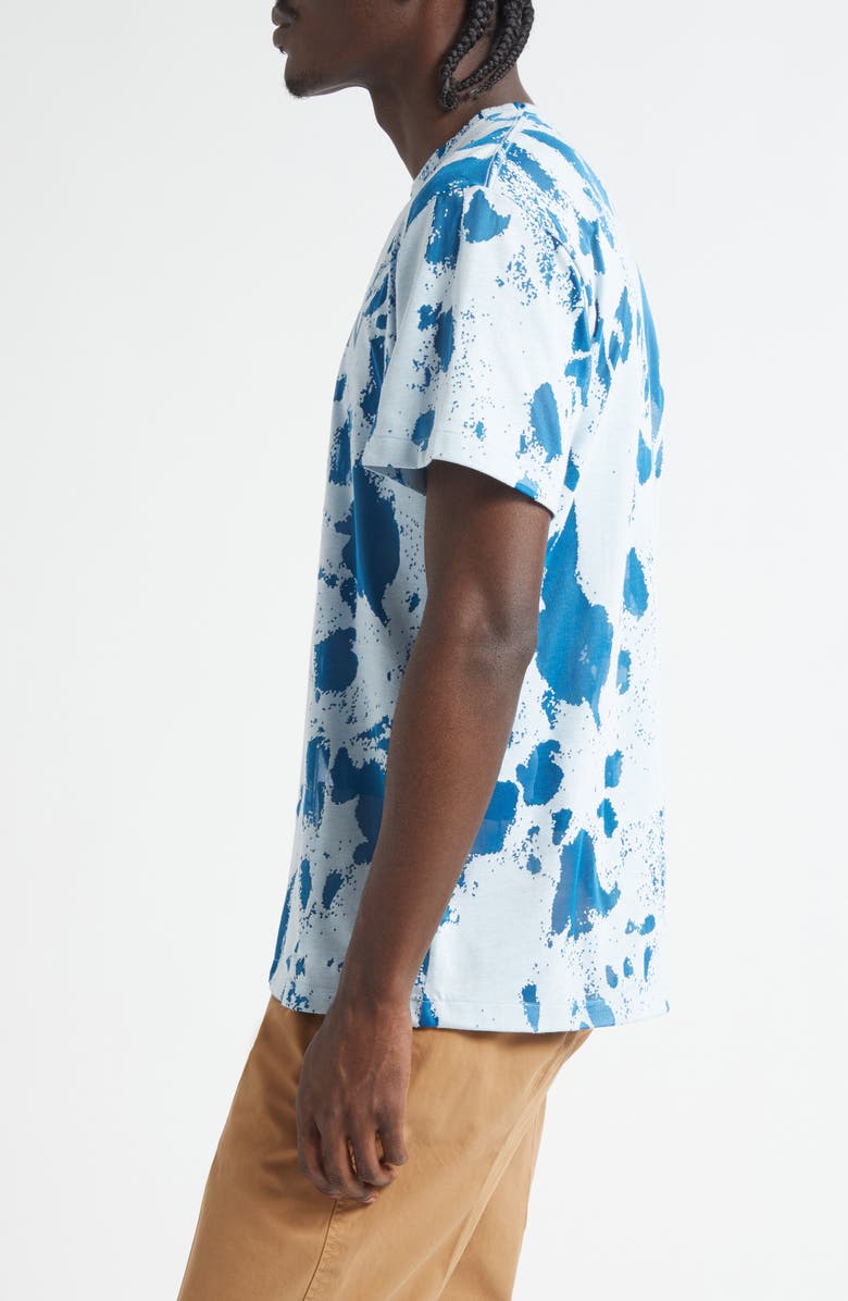 McQueen Flocked Logo Devoré T-Shirt, Alternate, color, White/ Indigo