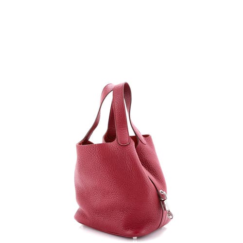 Pre-owned Hermes Hermes Picotin Lock Bag Clemence Pm In Red