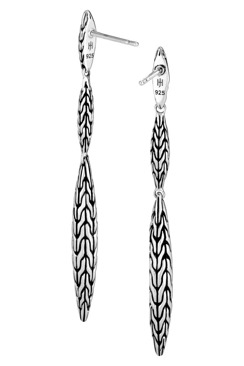 Classic Chain Spear Drop Earrings, Alternate, color, SILVER