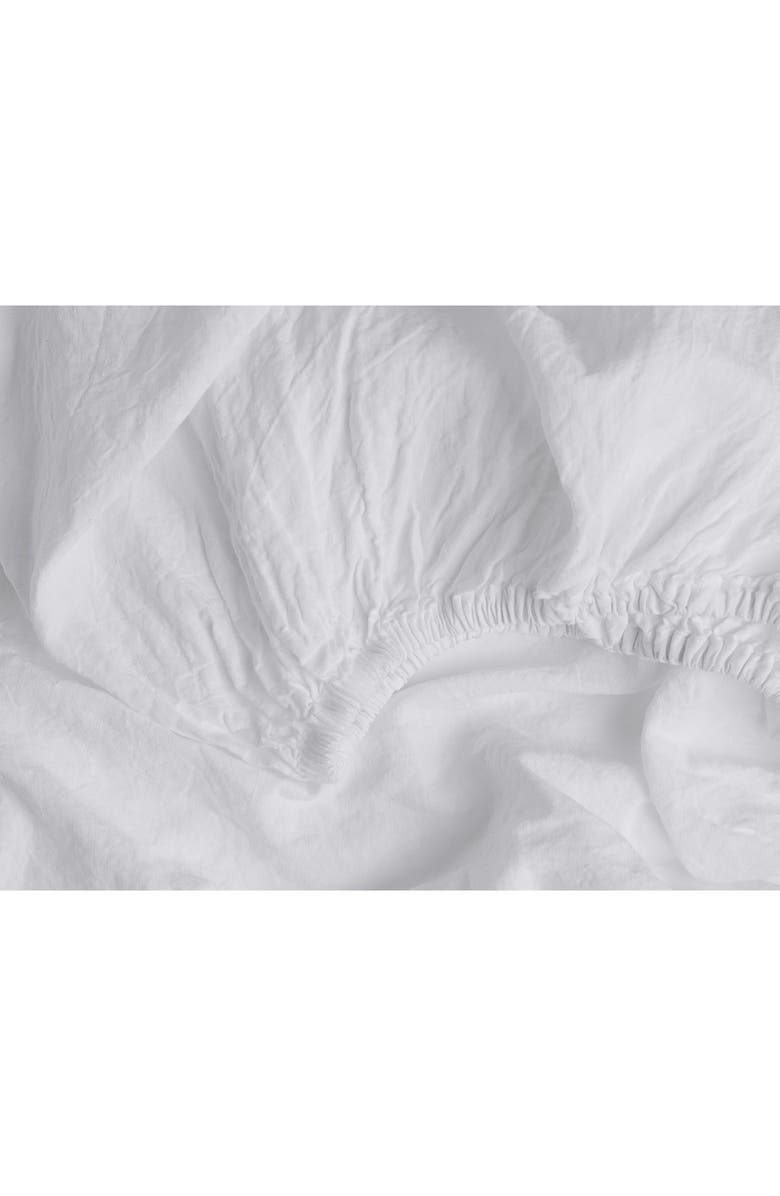 Parachute Linen Fitted Sheet, Alternate, color, White