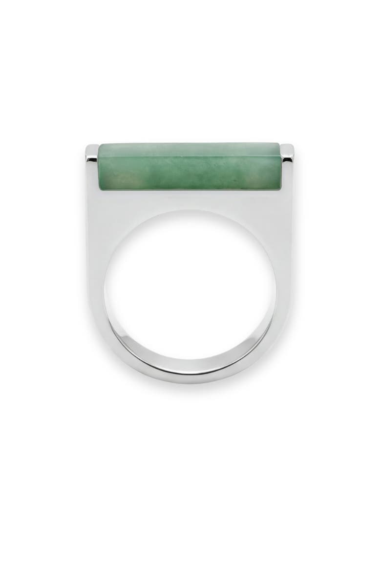 Year of the Horse Hanbai Jade Saddle Ring, Main, color, Green