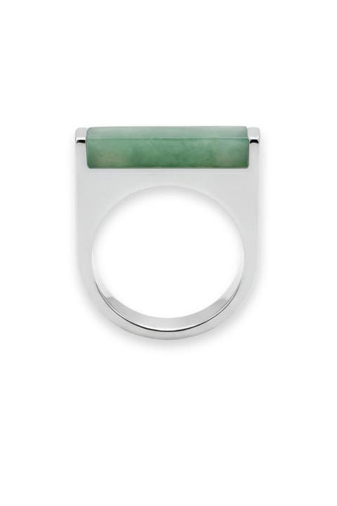 Year of the Horse Jade Stone Saddle Ring