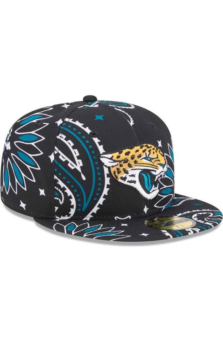 New Era Men's New Era Black Jacksonville Jaguars Paisley 59FIFTY Fitted Hat, Alternate, color, Black