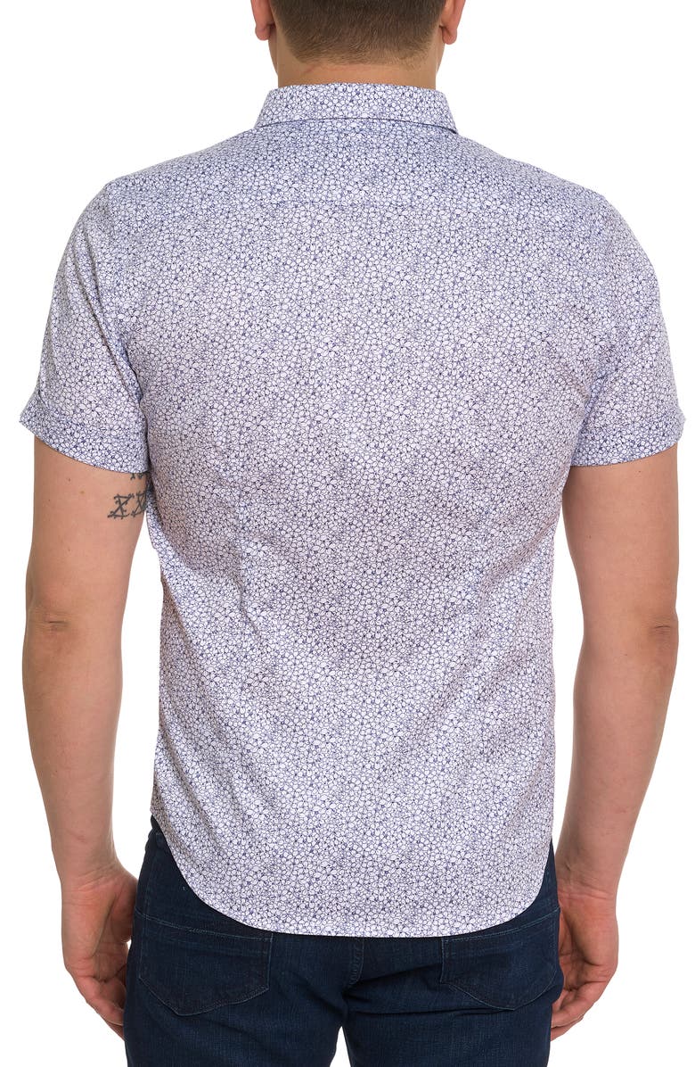 Robert Graham Bellflowers Floral Short Sleeve Button-Up Shirt, Alternate, color, 