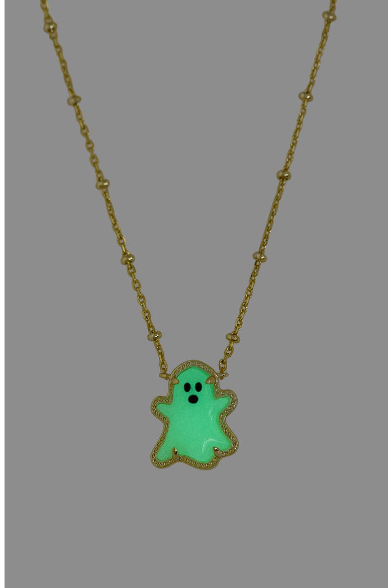 Reversible Ghost Pendant Necklace, Alternate, color, GLD WHT GLOW IN DARK