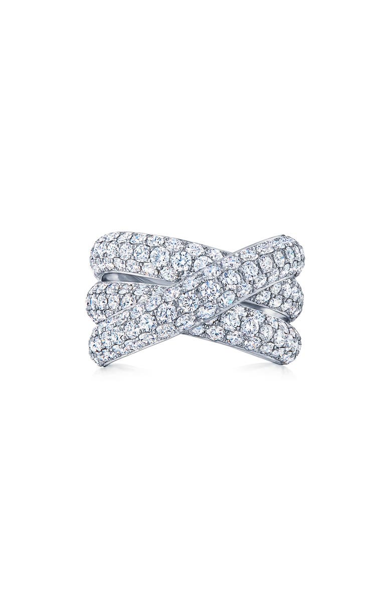 Kwiat Moonlight Three-Row Diamond Crossover Band Ring, Main, color,