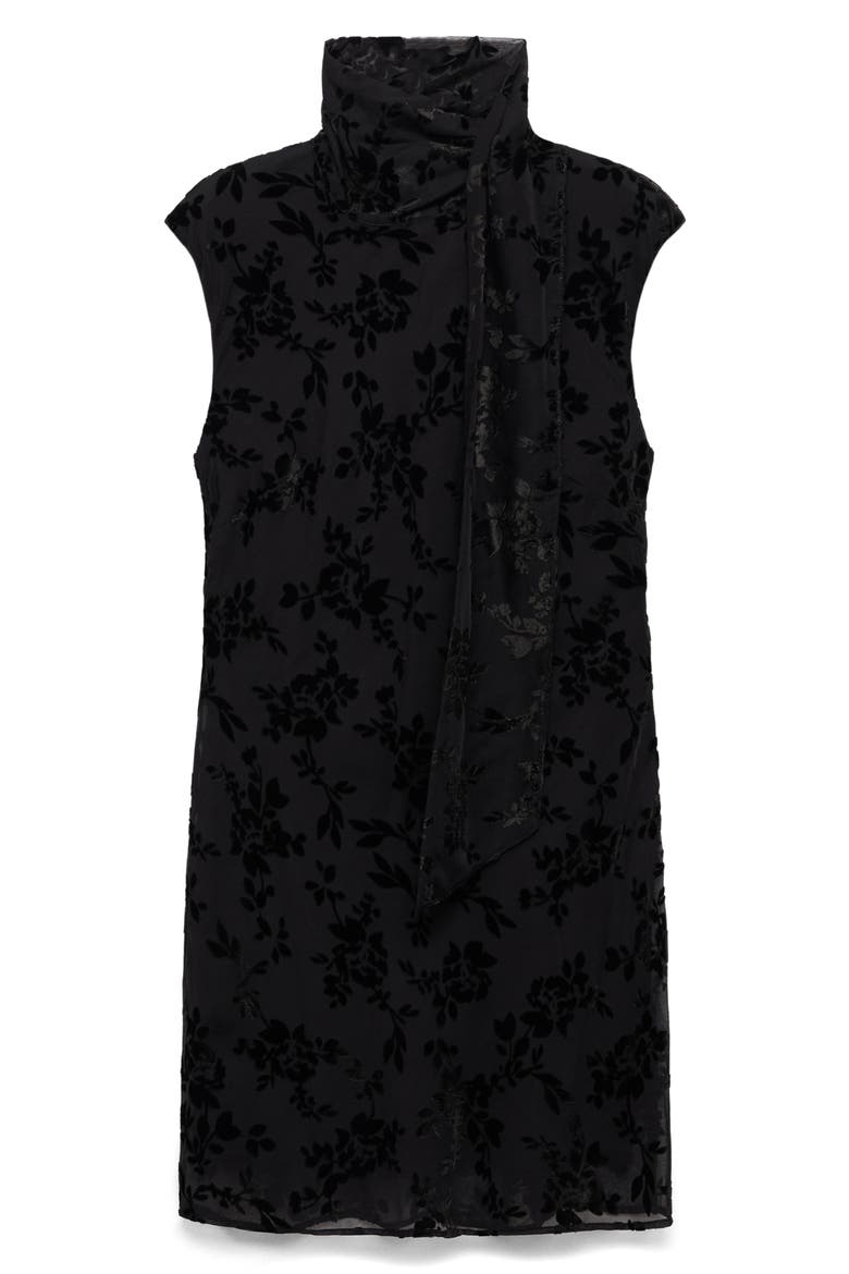Floral Jacquard Minidress, Alternate, color, BLACK