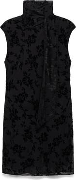 MANGO Floral Jacquard Minidress