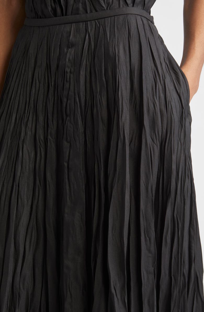 Lafayette 148 New York Plissé Maxi Skirt, Alternate, color, Black