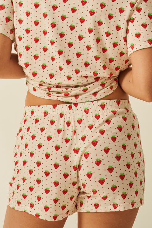 Stripe & Stare Bedshort Set In Neutral