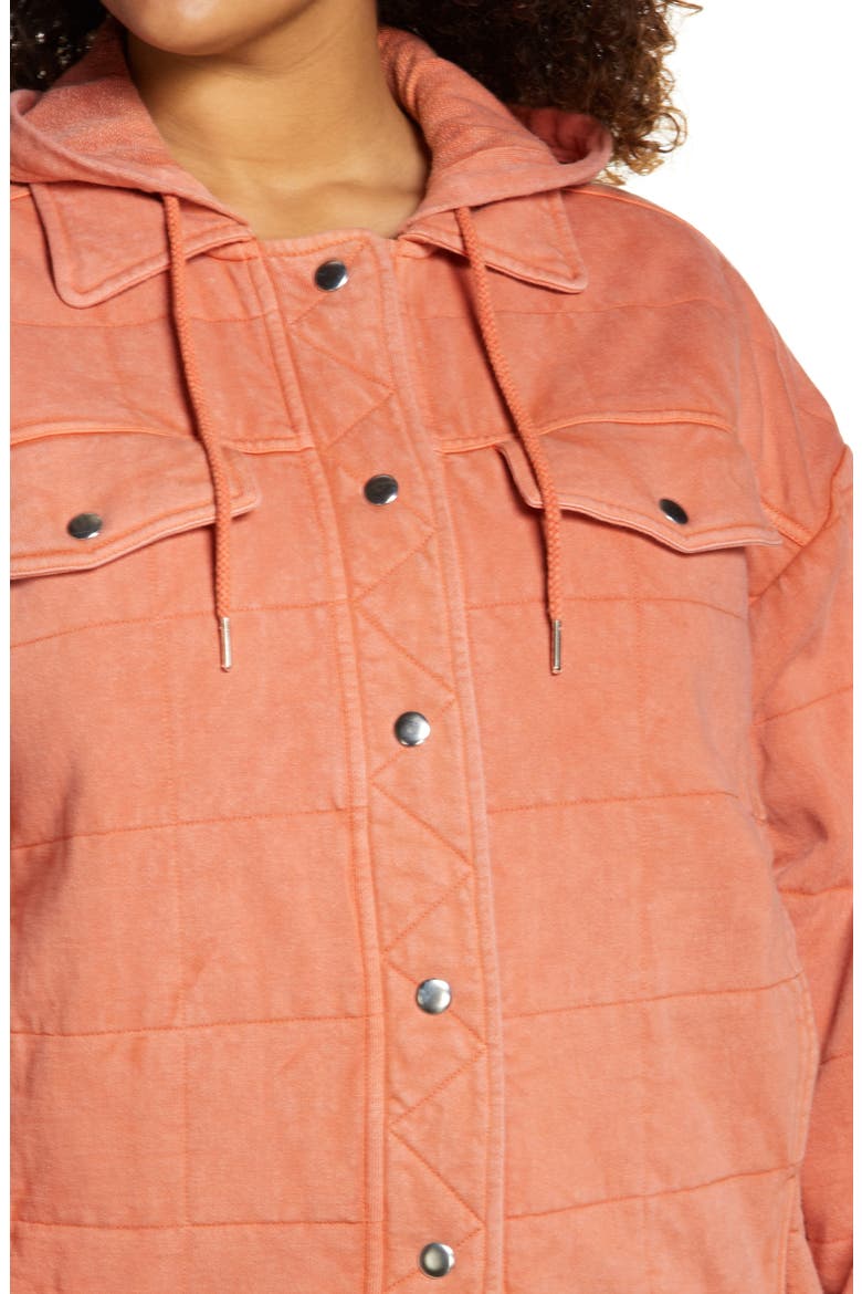 Quilted Trucker Jacket, Alternate, color, TERRACOTTA
