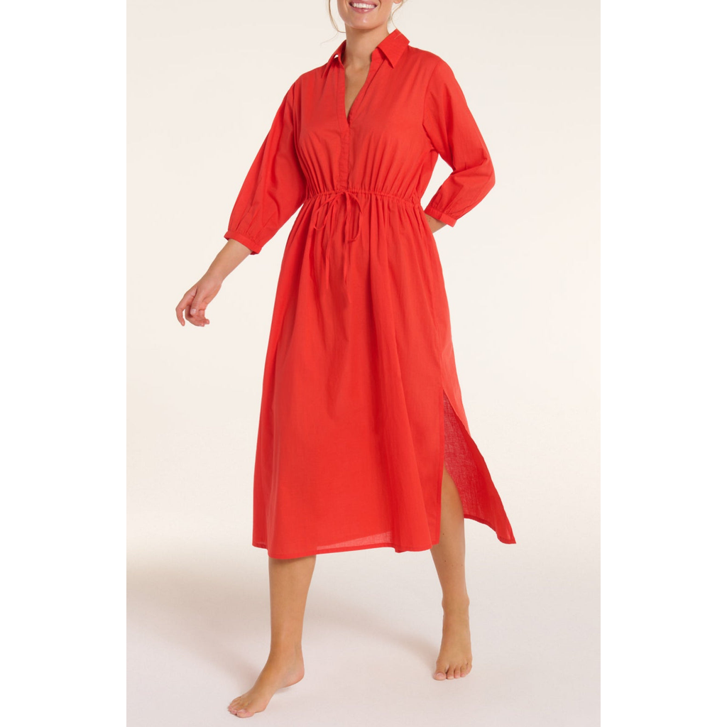 Hermoza Natalia Cinched Tie Cover Up In Red