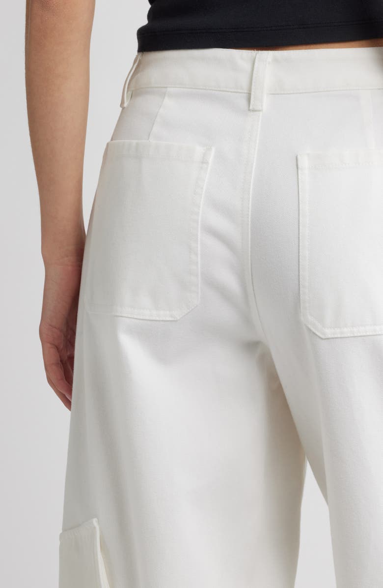 FRAME The Bubble Barrel Leg Cargo Pants, Alternate, color, White