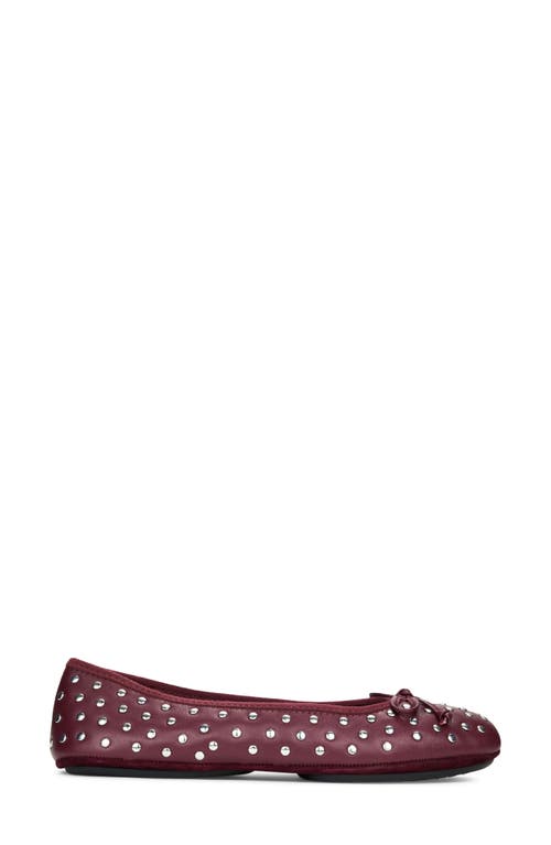 Yosi Samra Stella Stud Ballet Flat In Burgundy