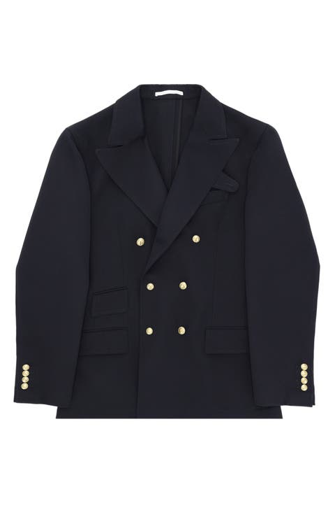 Classic Double-Breasted Wool Blazer