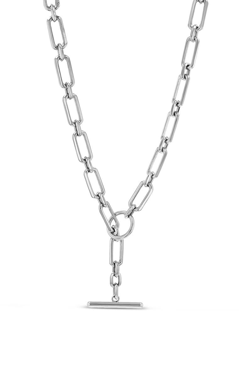 Sheryl Lowe Oval Link Chain Necklace With Toggle, Main, color, Sterling Silver
