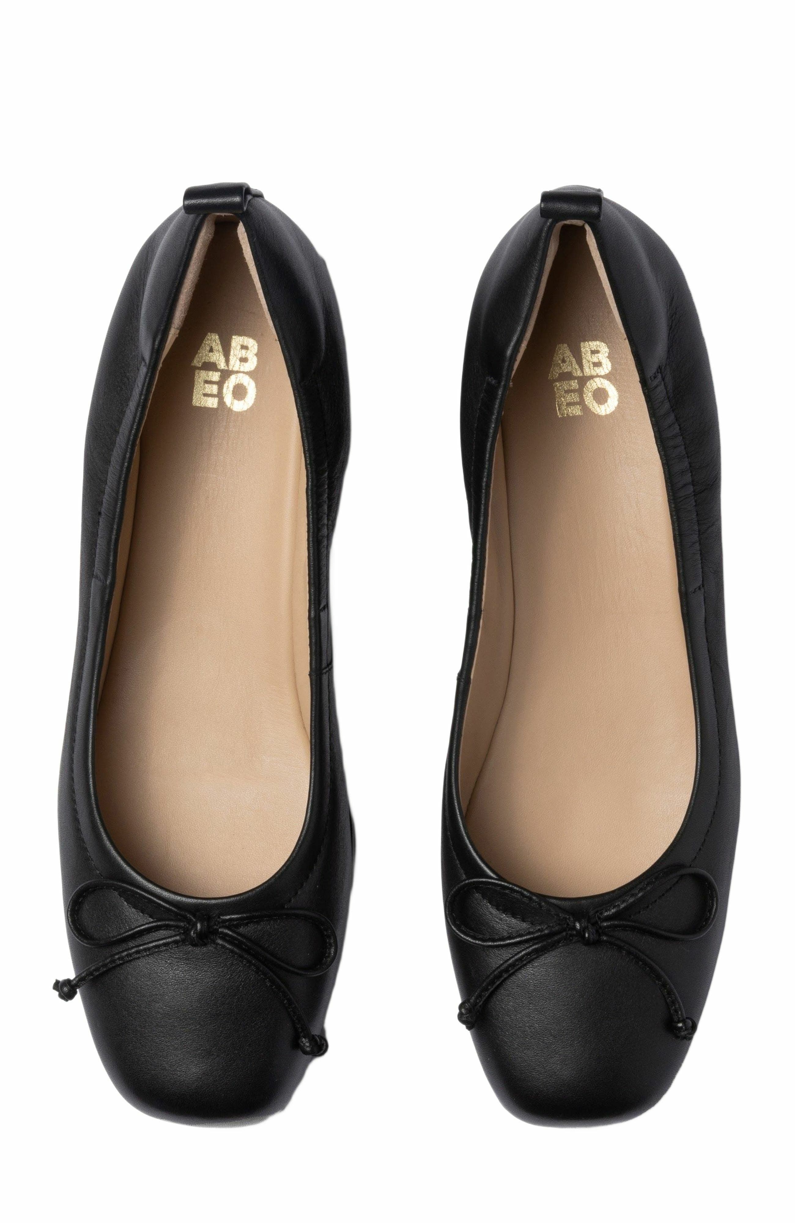 Cadence Bow Ballet Flat, Alternate, color, Black Nappa - Regular