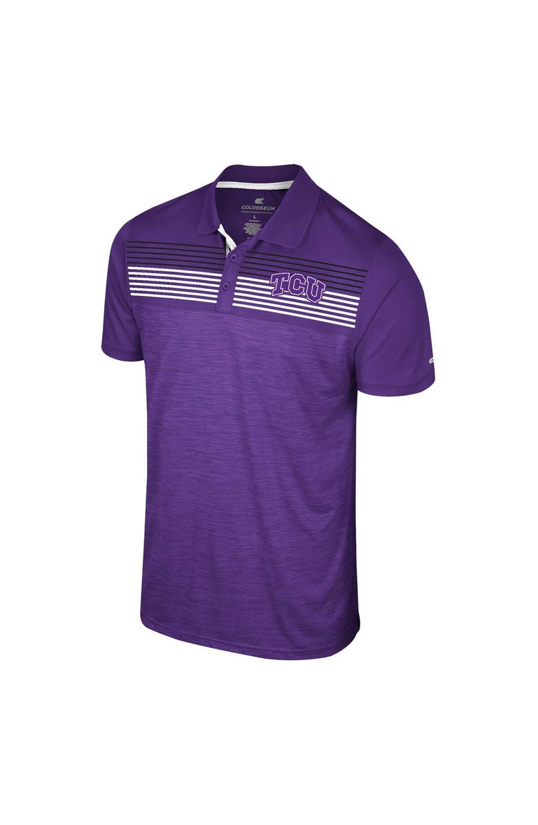 COLOSSEUM Men's Colosseum Purple TCU Horned Frogs Langmore Polo, Alternate, color,