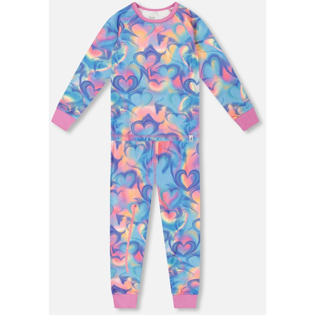 Deux Par Deux Organic Cotton Two-piece Pajamas In Multi