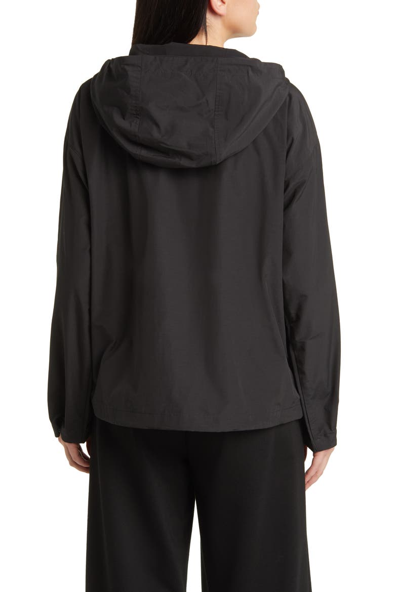 Hooded Cotton Blend Jacket, Alternate, color, BLACK