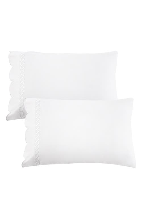 Melange Home Scallop Rope 600 Thread Count Sheet Set In White