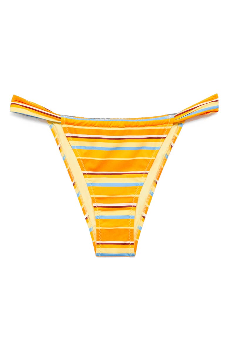 MANGO Stripe Bikini Bottoms, Alternate, color, Pastel Yellow