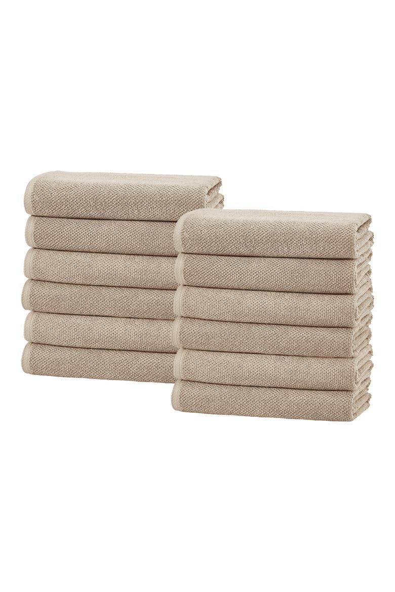 Cotton 6-Pack Textured Washcloths, Main, color, TAUPE