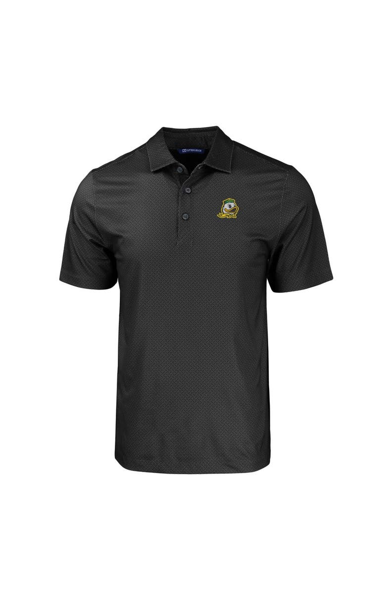 Cutter & Buck Men's Cutter & Buck Black Oregon Ducks Pike Eco Tonal Geo Print Stretch Recycled Polo, Alternate, color, 